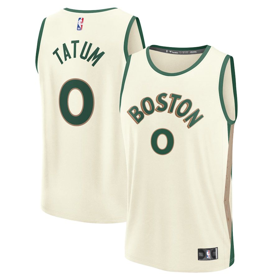 Men Boston Celtics #0 Jayson Tatum Fanatics Branded White City Edition 2023-24 Fast Break NBA Jersey